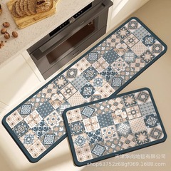 軽量高級タイル珪藻泥キッチンフロアマット、油吸収性と汚れにくいフットマット、キッチンの汚れに強くお手入れが簡単なロングストリップセットフロアマット