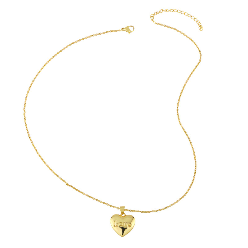 Diamond heart titanium steel necklace