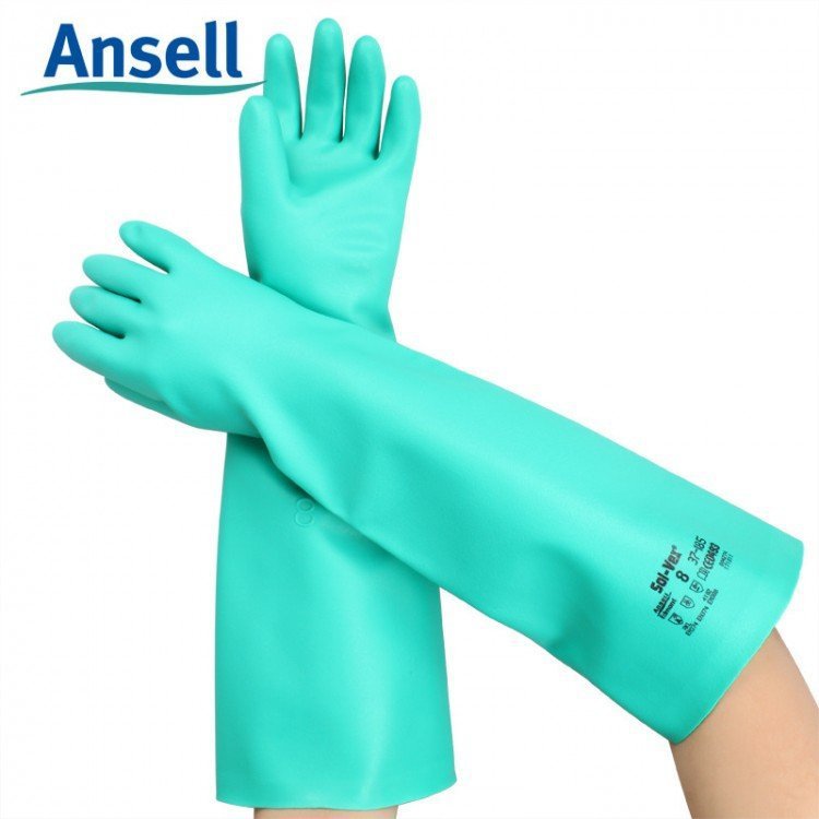 ansell/安思尔37-185  SOL-VEX 抗溶剂丁腈橡胶防化手套