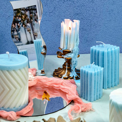 三信 齒輪柱子蠟燭硅膠模具DIY圓柱石膏擴香石肥皂車載香薰磨具