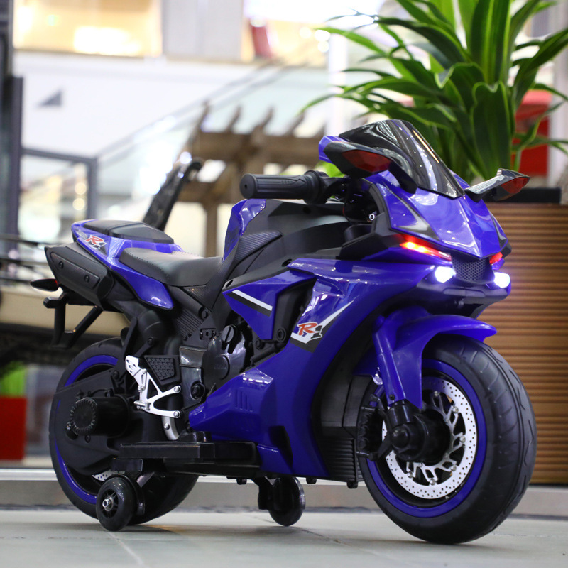 Motocicleta eléctrica para niños de 3 - 7 - 10 años de edad, ruedas grandes y brillantes, nueva motocicleta recargable de dos ruedas para bebés