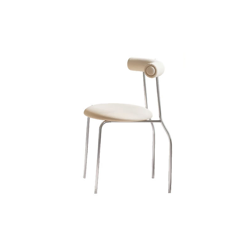 Taburete de comedor Danvance moderno y simple, respaldo pequeño, pie de acero inoxidable, silla de comedor de lujo.