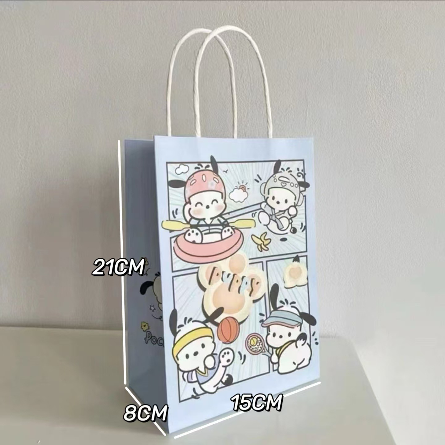 2호 블루 색상, 흰색 소가죽, 스몰 사이즈 15*8*21 cm (상세 사이즈는 이미지 참고)