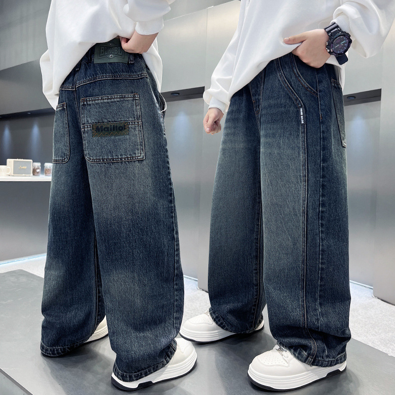 Boys' Autumn Jeans, Spring and Autumn Style, 2026 New Arrival, Korean Style, Stylish, Loose Fit, Trendy Autumn Pants