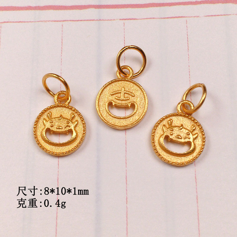 s925 silver gold-plated dragon fish accessories bracelet braided rope necklace string decoration diy handmade beads semi-finished products