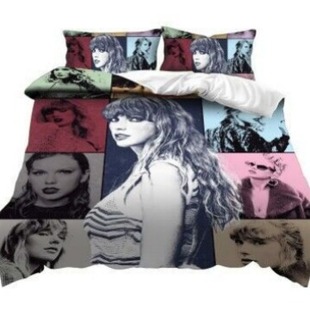 Amazon Cross-Border Taylor Swift Three-Piece Set 3D Digital Printing Set Quilt Cover Pillowcase Bedding Customization