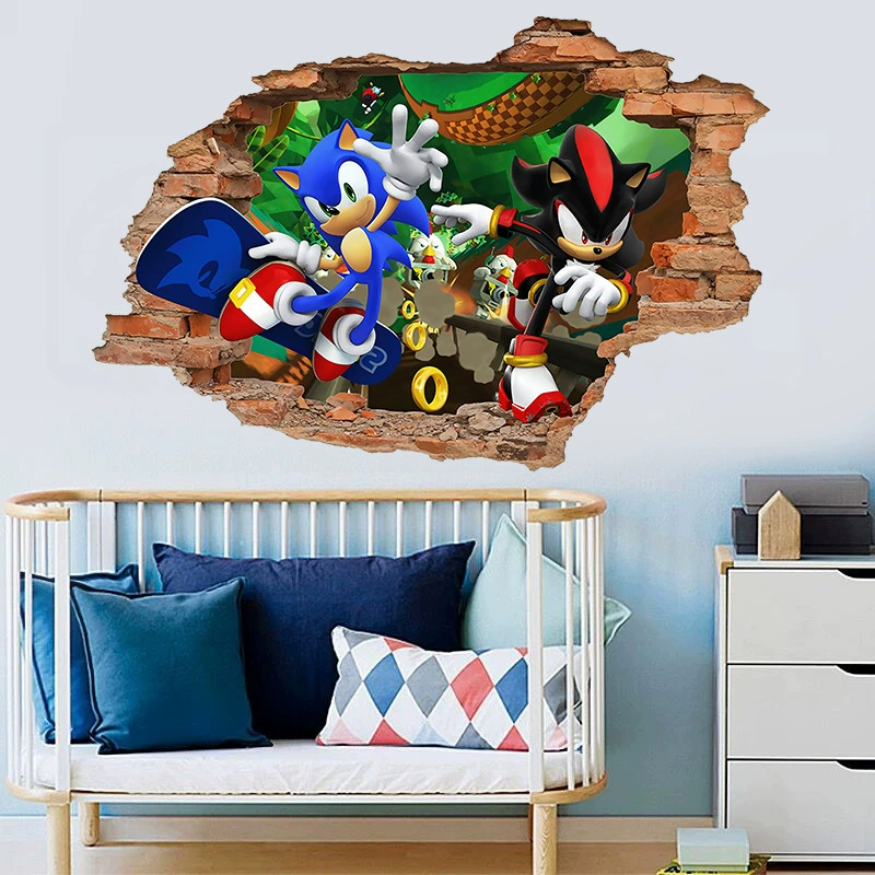Носить стену Соник Марио плакат самоклеящийся фон настенные наклейки наклейки для гостиной спальни комнаты украшения настенные наклейки