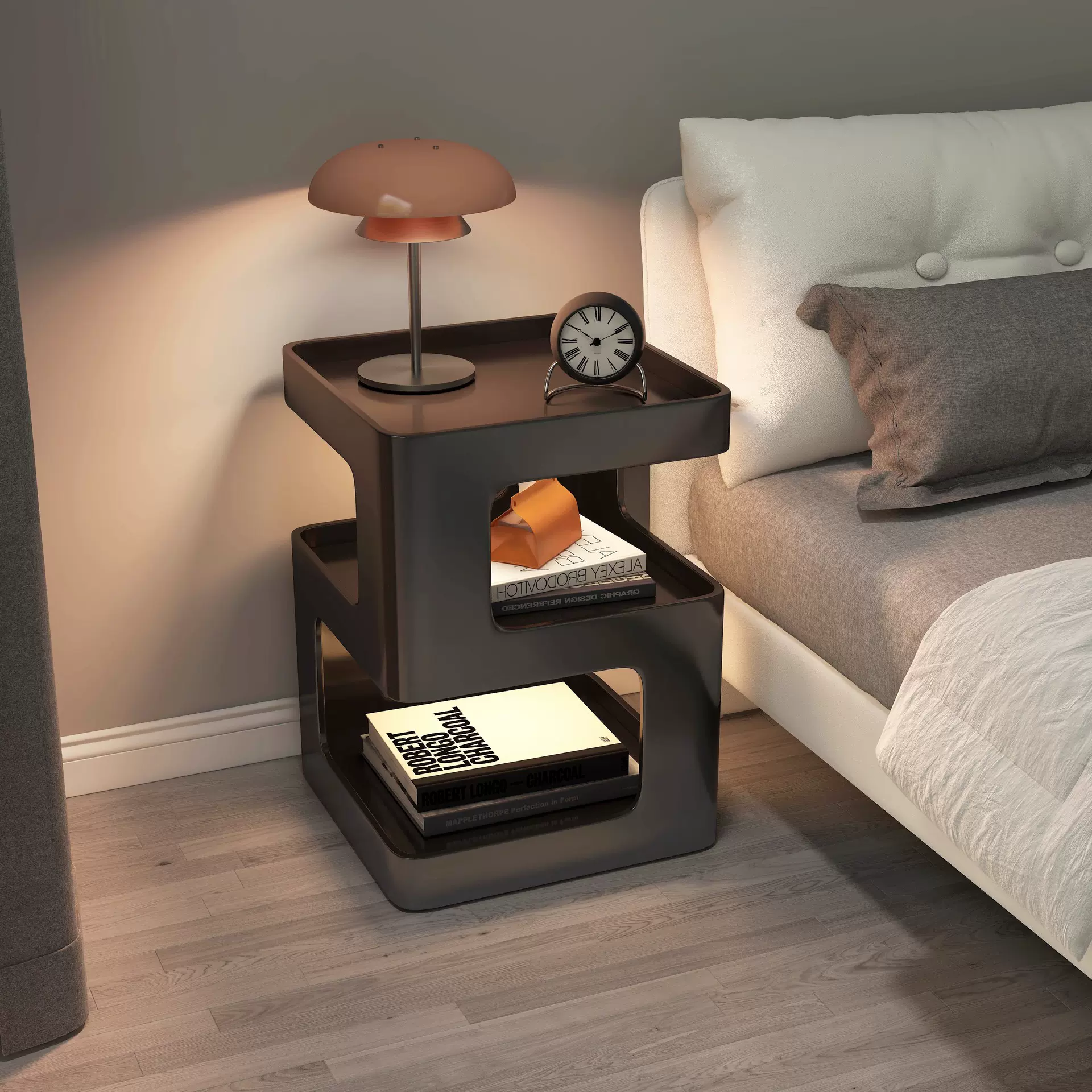 床头柜铁艺小型轻奢高级感替代品创意现代简约家用卧室床头置物架