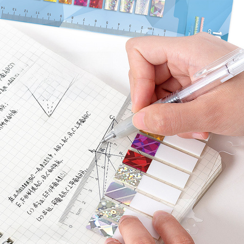 Laser gem transparent sticky notes with Instagram style and a sense of elegance, memo paper for students, index labels, small cards, factory wholesale