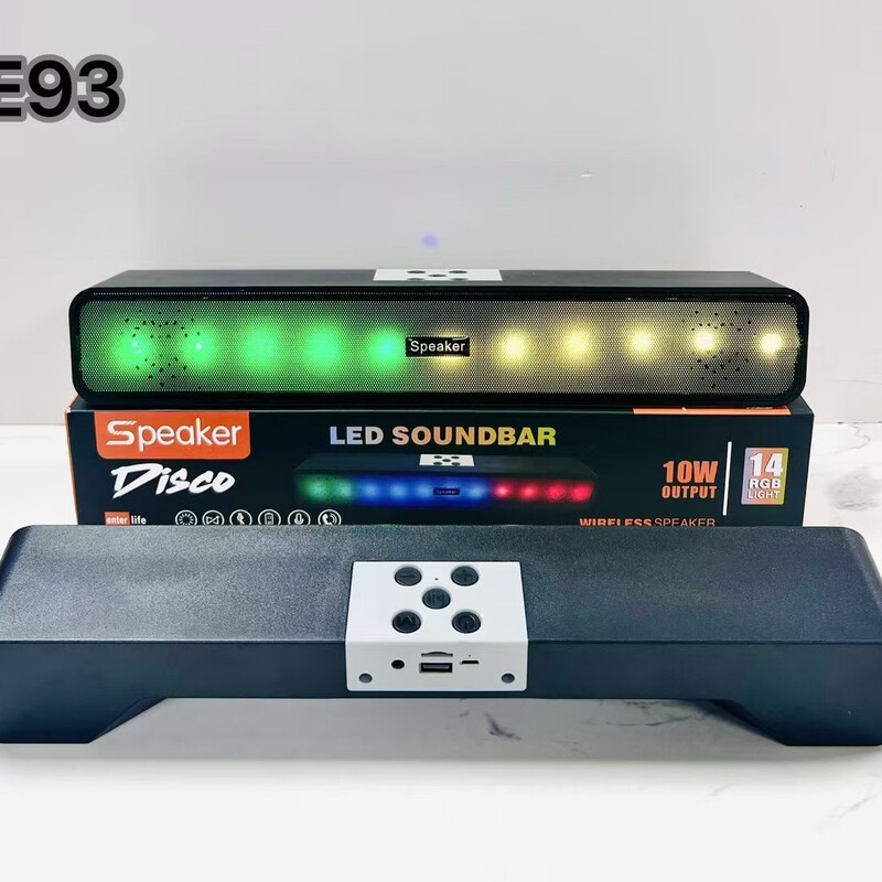 Sound Blaster E93 Foreign Trade Bluetooth Speaker Rgb Colorful Lights Computer Long Strip-Shaped Audio System High-Quality High-Volume Subwoofer Sound Blaster E93 Foreign Trade Bluetooth Speaker Rgb Colorful Lights Computer Long Strip-Shaped Audio System High-Quality High-Volume Subwoofer