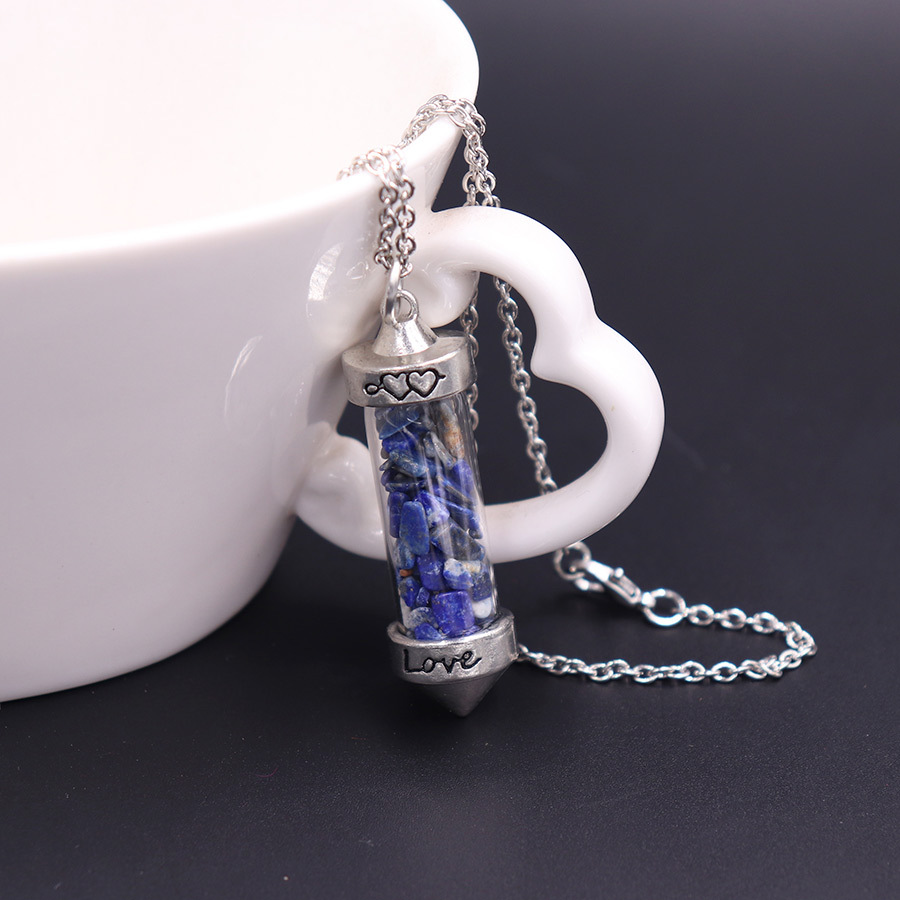 Nuevo collar largo de cristal con doble punta cónica y piedras trituradas, estilo corazón, amor, pareja, cadena para suéter, venta al por mayor image 16