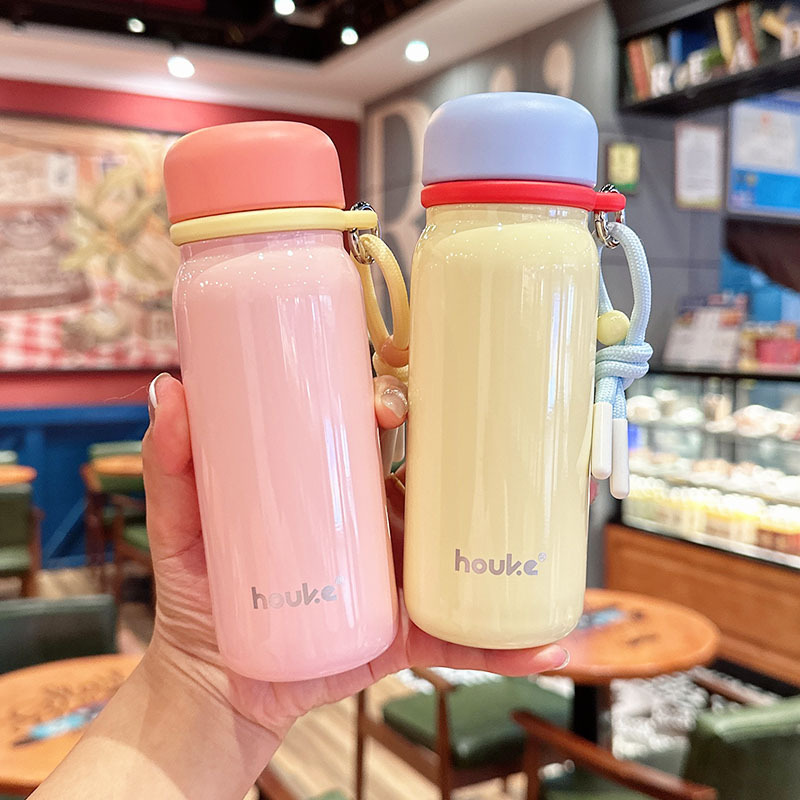 휴대용 미니 보온병 250ml 스트랩 스테인리스 텀블러