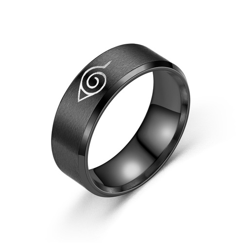 Cross-border anime Naruto ring black men's ring stainless steel ring street stall supply jewelry