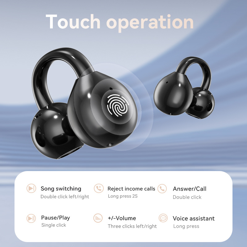 Premium Cross-Border New Wireless Bluetooth M100 Color Touch Screen Ear Clip Type Ultra-Long Battery Life Translation_voghion.com