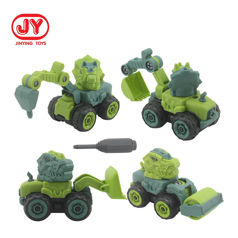 Niños desmontable dinosaurio ingeniería coche juguete niño Tyrannosaurus tornillo desmontable DIY montado coche de juguete