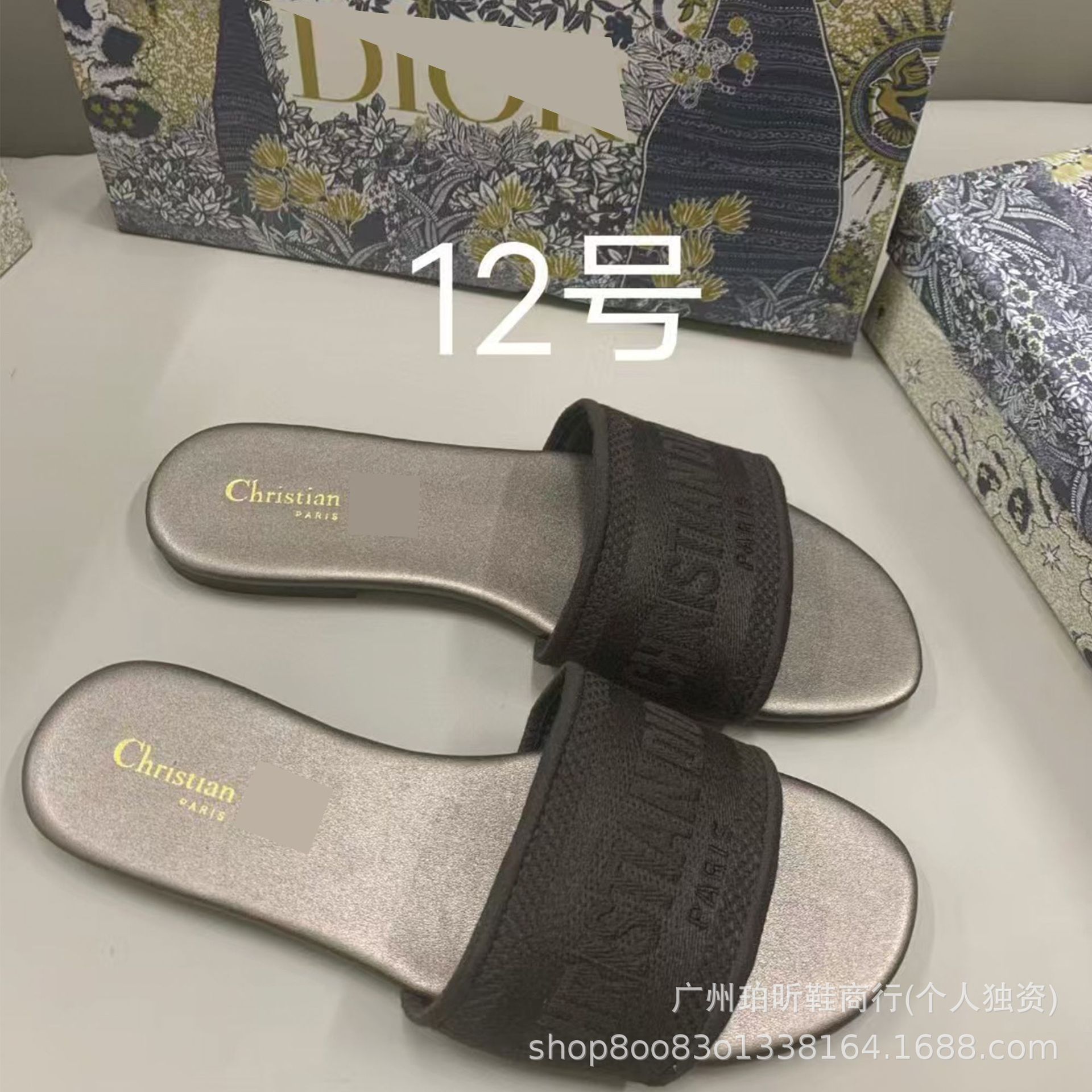 Zapatillas clásicas de alta versión D casa bordadas en una línea Zapatillas de piel de oveja para mujer