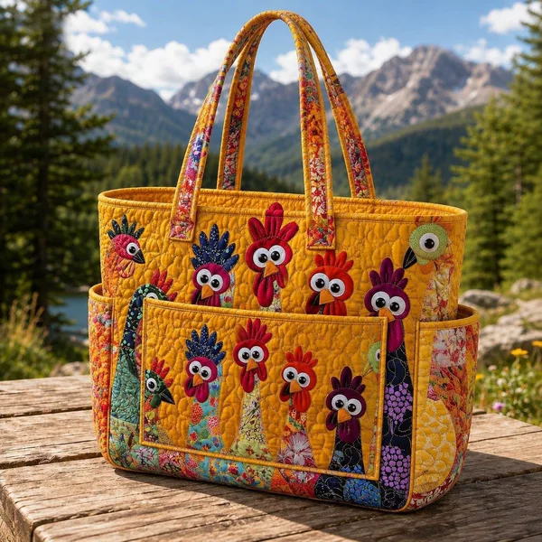 2026 cross-border independent station new digital print quilted tote bag, a large-capacity shoulder bag for commuting and casual use