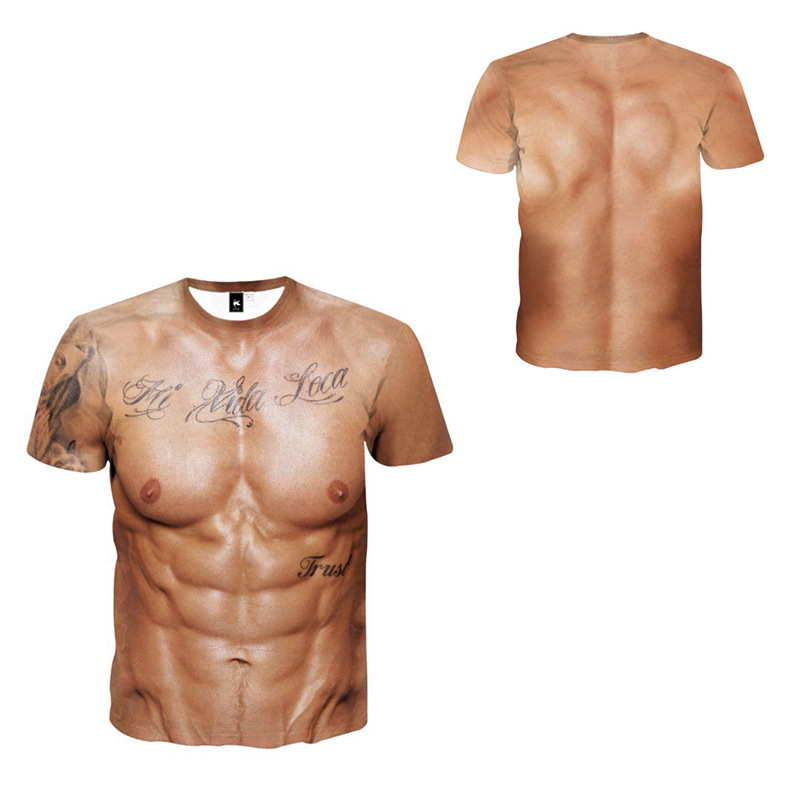 メンズtシャツ3Dデジタルプリント半袖チンパンジー|undefined