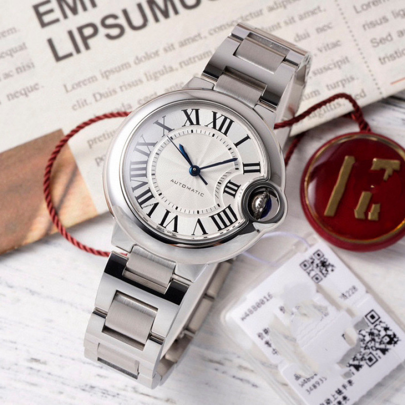 AF V6 Blue Balloon 33mm volledig automatisch mechanisch fisheye waterdicht tankmontres dameshorloge_voghion.com