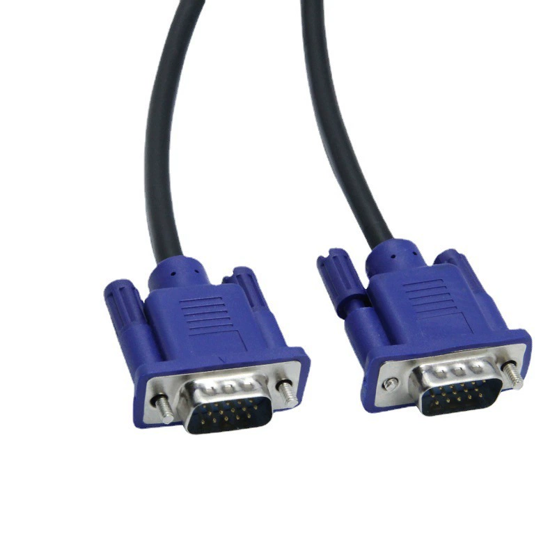 Производитель VGA кабелей: черная линия с синей головкой 3+2VGA кабель 1.5м VGA кабель для высококачественного соединения компьютера