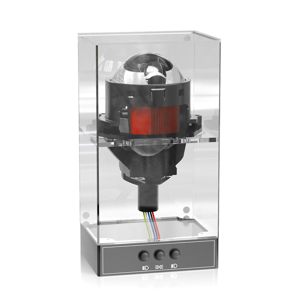 faro de automóvil lámpara de automóvil modificación LED doble luz lente caja de exhibición caja de prueba totalmente integrada batería recargable marco de exhibición
