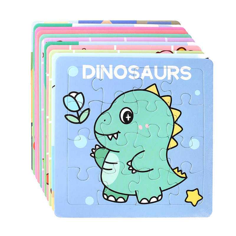 16-piece cartoon flat puzzle wholesale baby early education puzzle development boys and girls young children building blocks puzzle