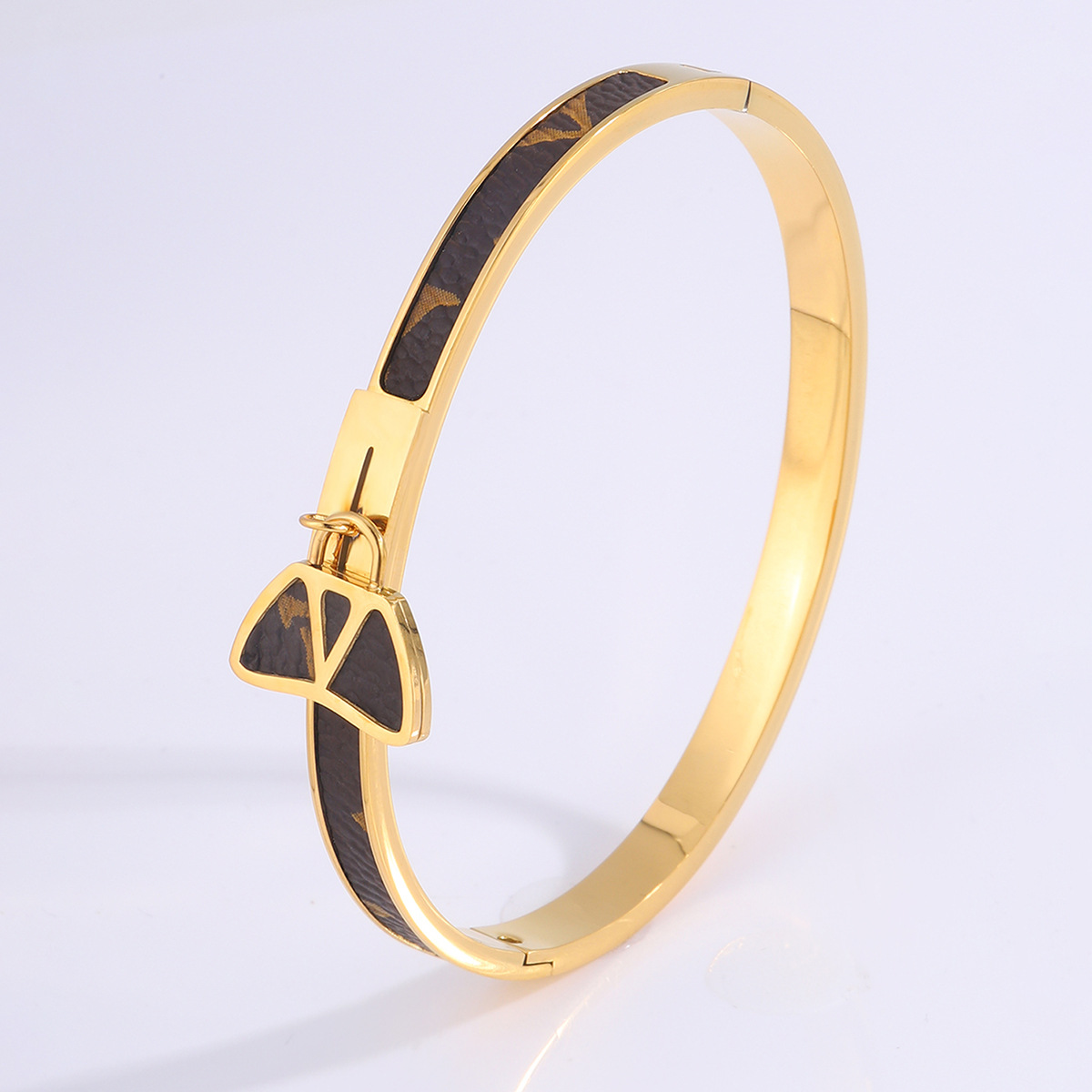 Pulsera de Acero de Titanio y Cuero para Mujer
