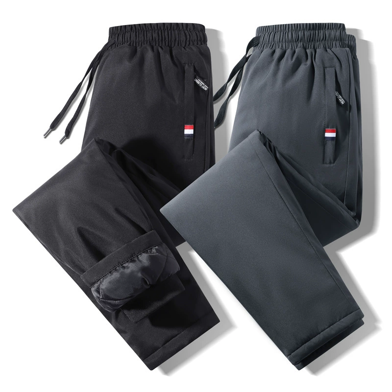 Зимние утепленные штаны большого размера, свободного кроя, мужские ветрозащитные и теплые спортивные штаны, защищающие от холода.