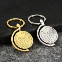 现货批发旋转金属地球仪钥匙扣创意世界地图挂件商务广告活动礼品