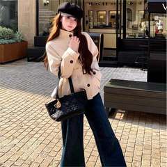 早秋韩系短款风衣外套女2025新款英伦风时尚潮流立领收腰外套女冬