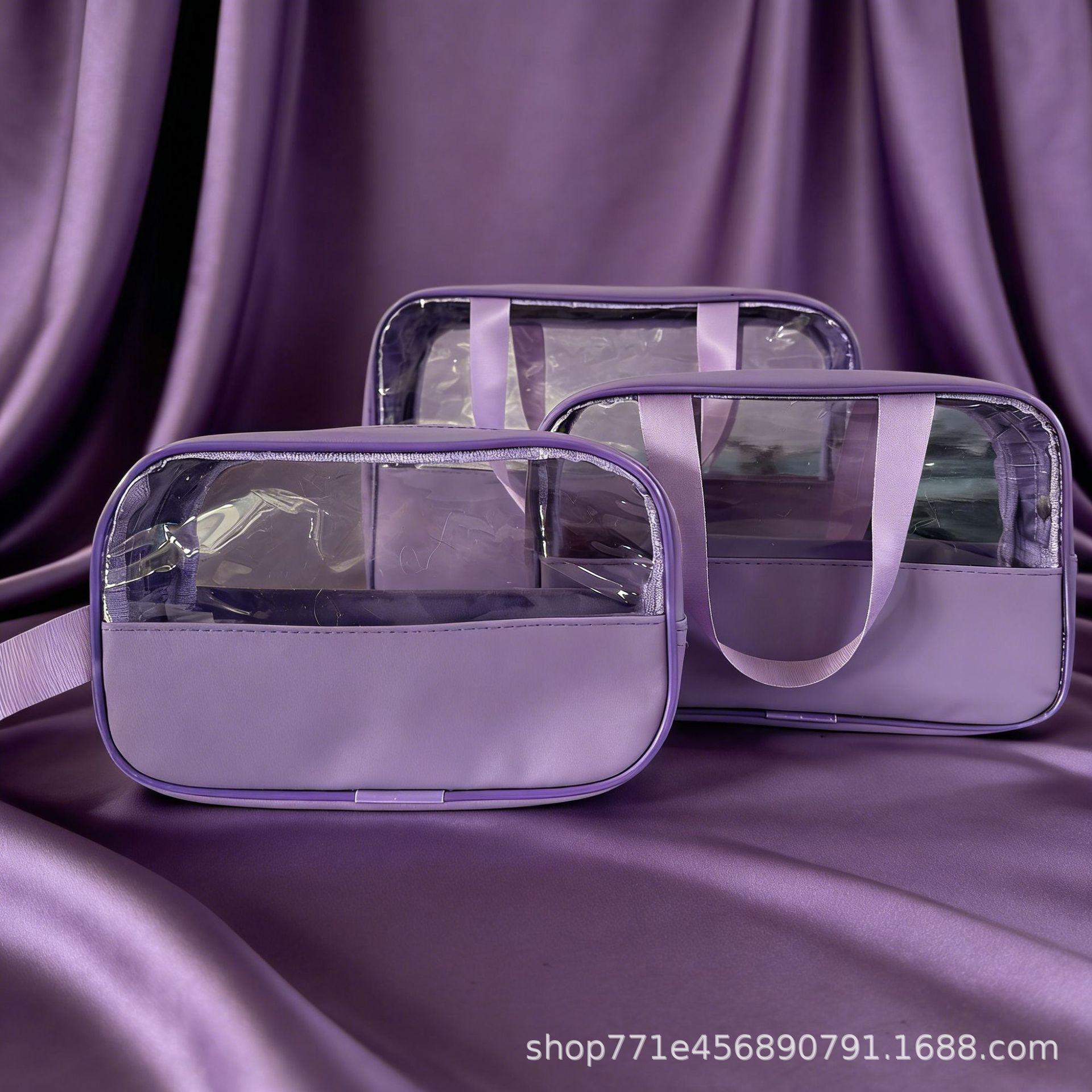 Gran capacidad de estilo coreano portátil pu esmerilado transparente impermeable espesado lavado almacenamiento bolsa de maquillaje a prueba de polvo comercio exterior