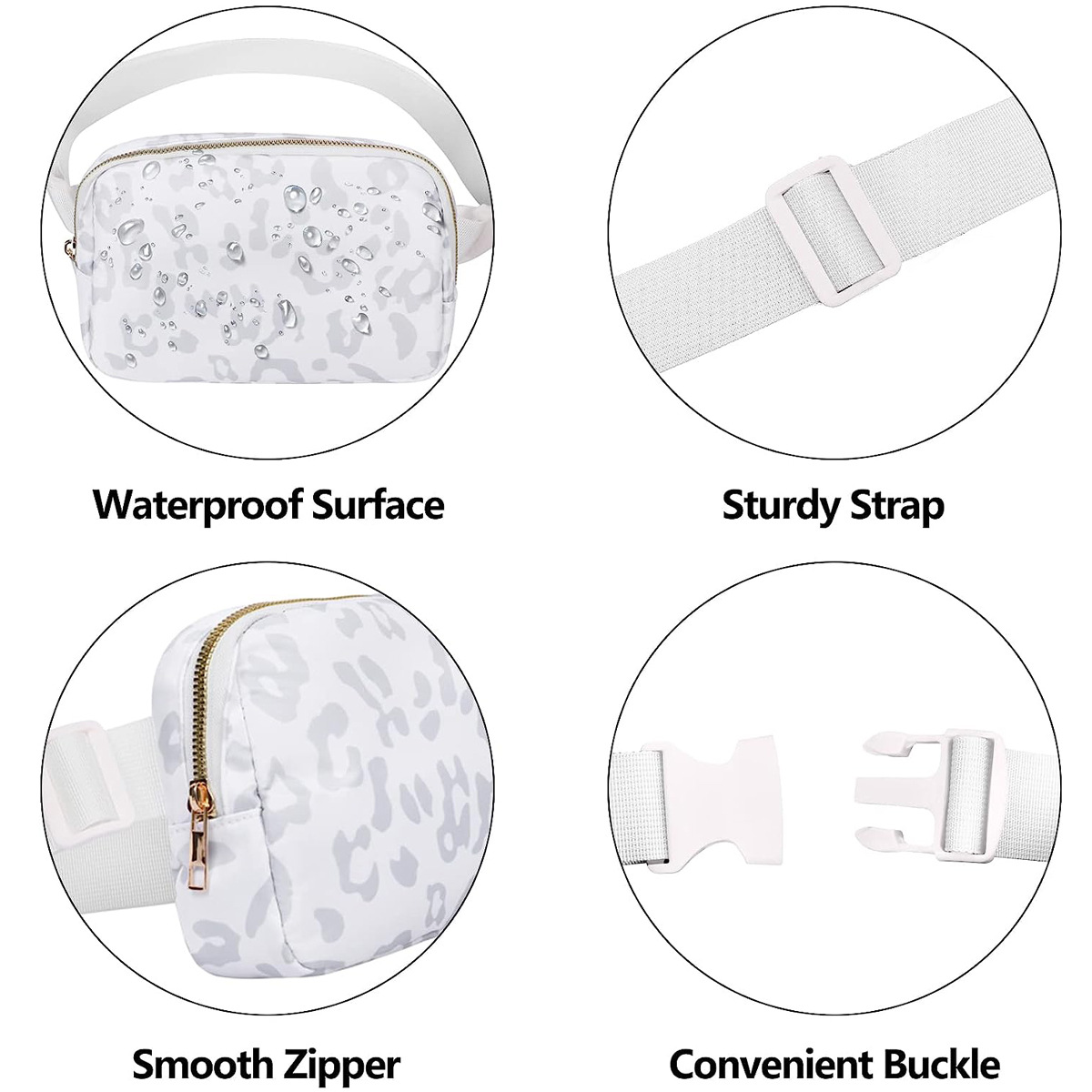 Solid Color Pattern All Seasons Season Unisex Classic Style Solid Color Oxford Cloth Waist Bags