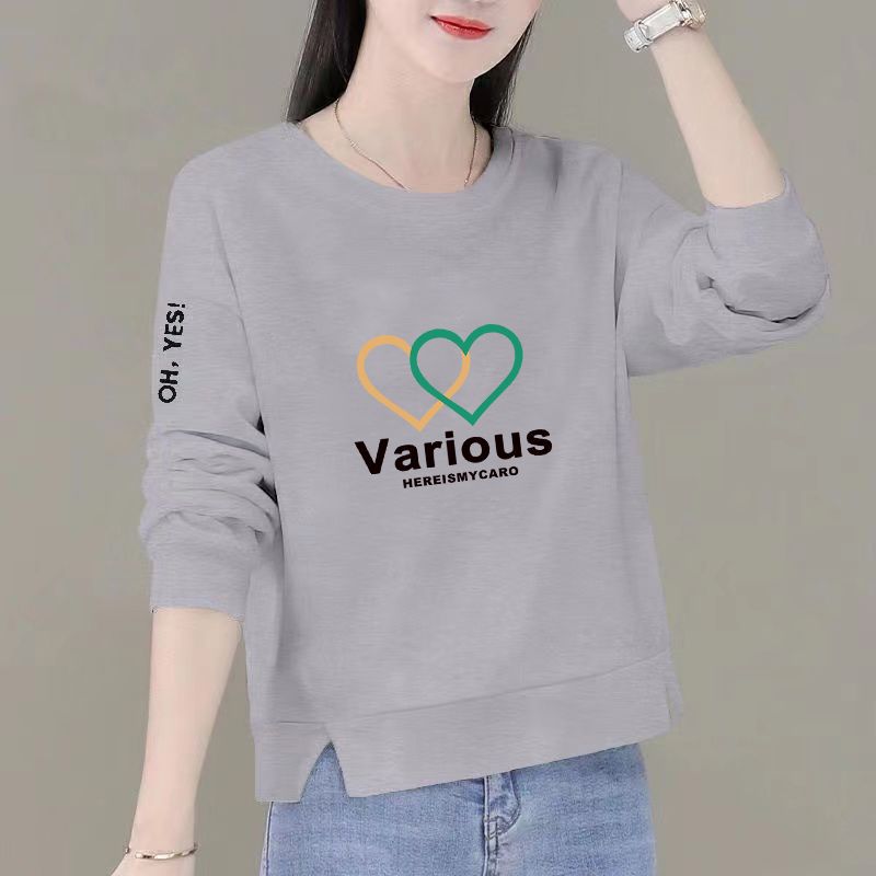 棉女士长袖卫衣秋款上衣女韩版宽松小个子短款打底衫春秋款