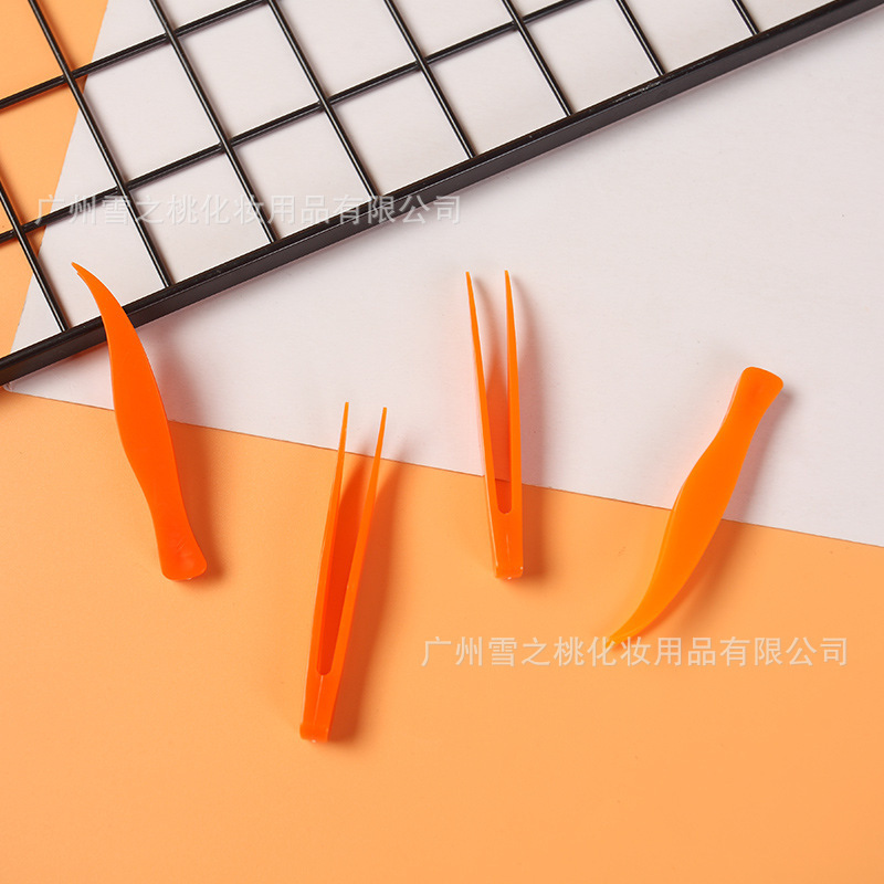 双眼皮叉子美瞳夹子镊子彩妆工具配套塑料叉化妆海棉刷辅助塑料