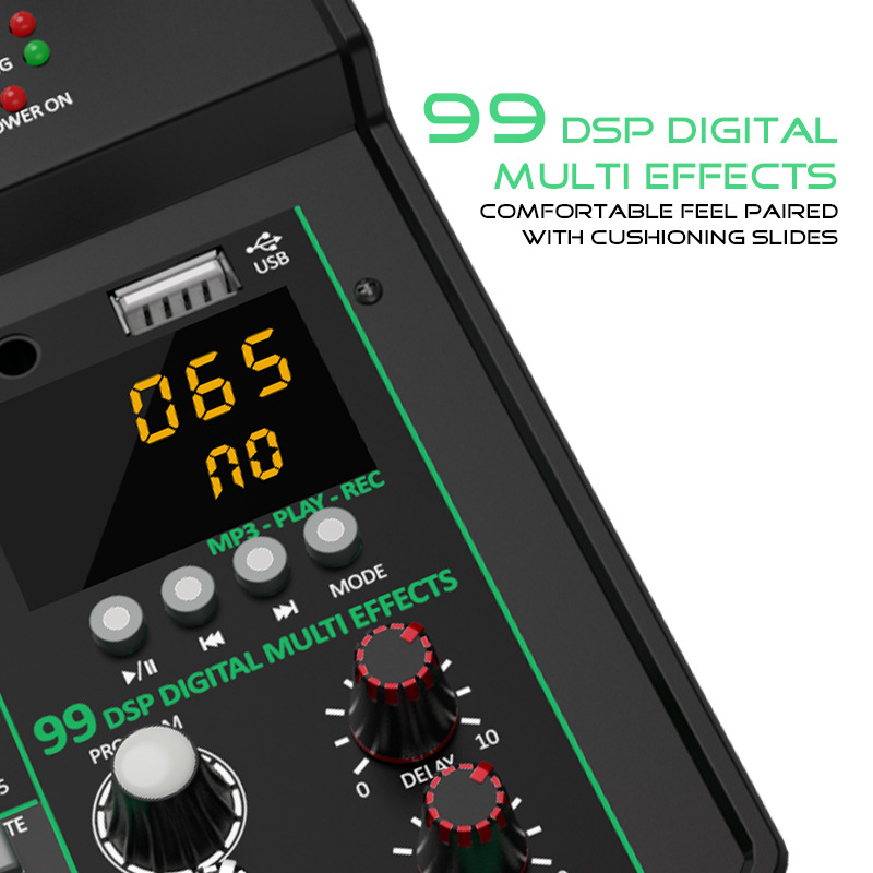 (2개) 전문 믹서 쿼드 컴퓨터 녹음 99DSP 라이브 홈 스테이지 USB DJ믹서
