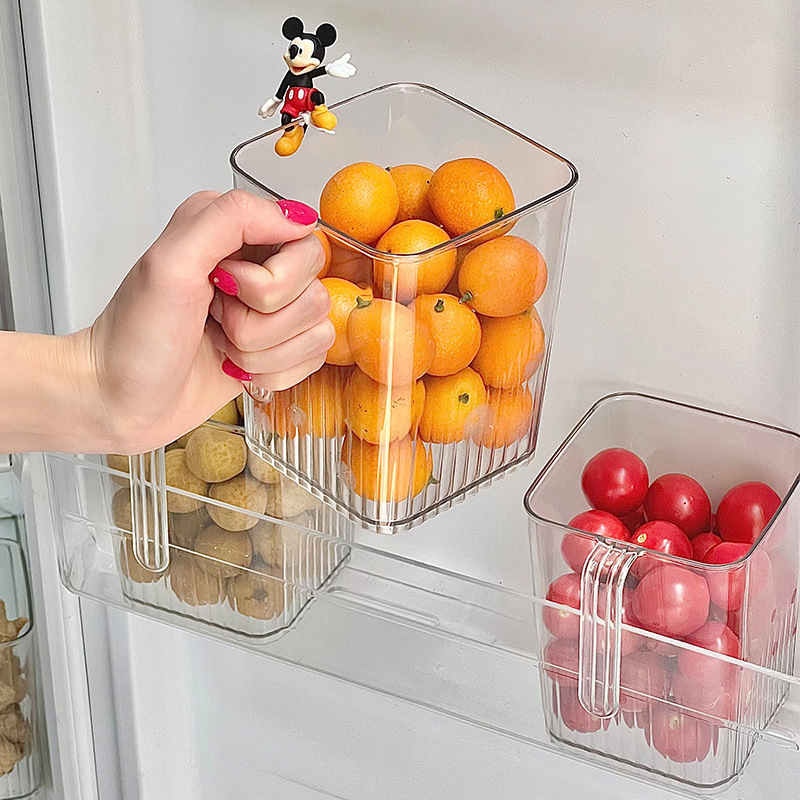 Puerta lateral del refrigerador para almacenar caja de almacenamiento de grado alimenticio, verduras, huevos, sopa de cocina, envasado de alimentos, caja de almacenamiento