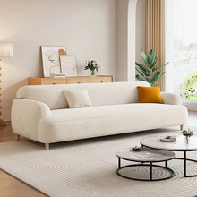 北欧现代简约科技布绒布沙发客厅小户型公寓直排双人三人位网红款
