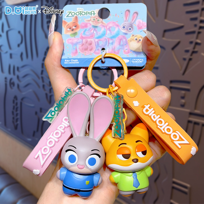 正版疯狂动物城公仔钥匙扣卡通朱迪尼克汽车钥匙链创意书包挂件