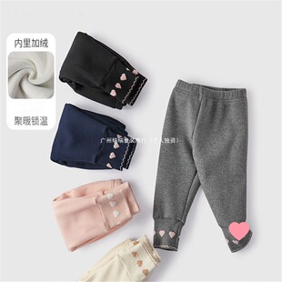 Girls' fleece-lined Leggings for Autumn and Winter 2022 New Style Children's Princess Style Joker Outer Wear Casual Baby Trendy Trousers