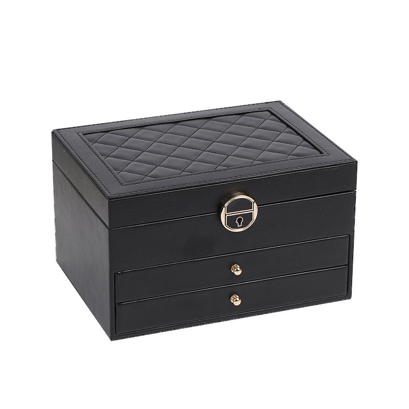 Caja de almacenamiento de joyas multicapa de gran capacidad para joyas, accesorios para el cabello, anillos, pendientes, collares, pendientes, pulseras, caja de almacenamiento