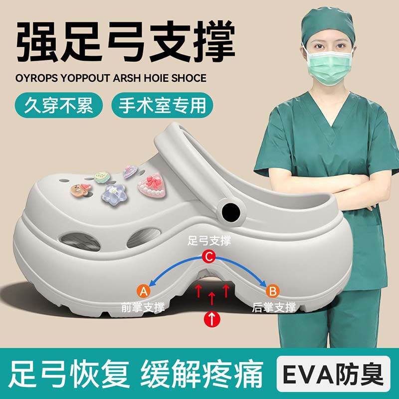 Arch Support Surgical Clogs for Women, 2026 New Model, Summer Outdoor Non-Slip Thick-Soled Height-Increasing Eva Slippers Arch Support Surgical Clogs for Women, 2026 New Model, Summer Outdoor Non-Slip Thick-Soled Height-Increasing Eva Slippers