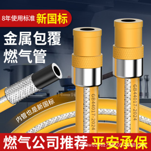 New National Standard Gas Pipe Explosion-Proof Metal Braided Coated Gas Liquefied Gas Pipe Steel Wire Thickened Natural Gas Hose