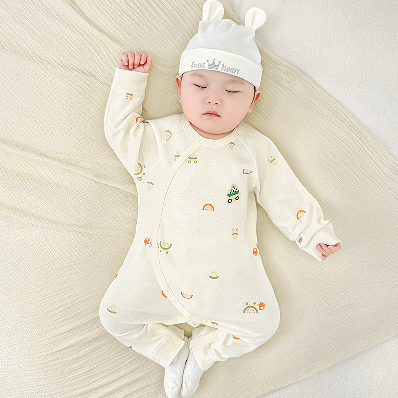 Primavera y otoño, pijamas de algodón recién nacidos, ropa de otoño para niños, niñas y niños, ropa de bebé image 9