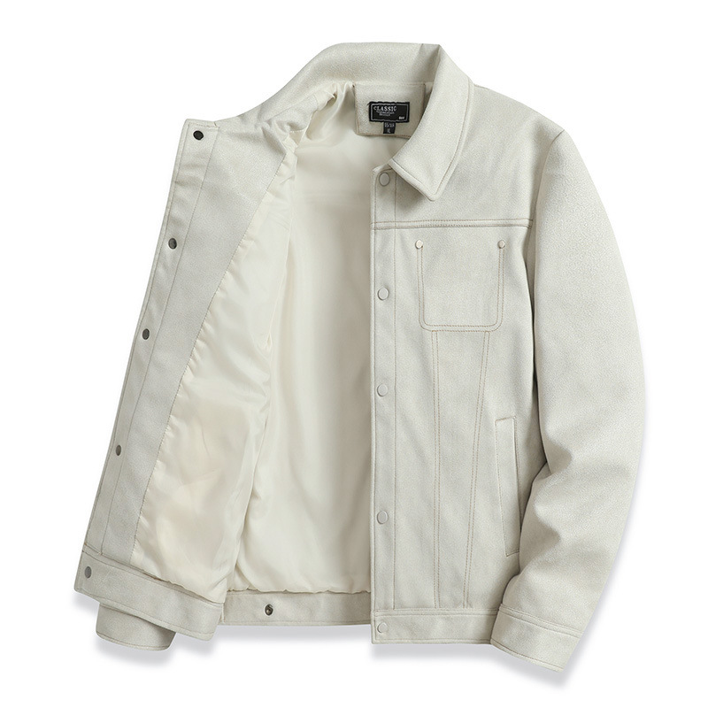 Suede chaqueta de gamuza marca de moda para hombre primavera y otoño 2023 nueva solapa herramientas casual hombres slim fit chaqueta juvenil hombres