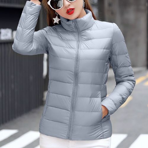 Women's Solid Color Fitted Plus Size Thick Warm Down Jacket for Autumn and Winter  - Fashion Outerwear Top