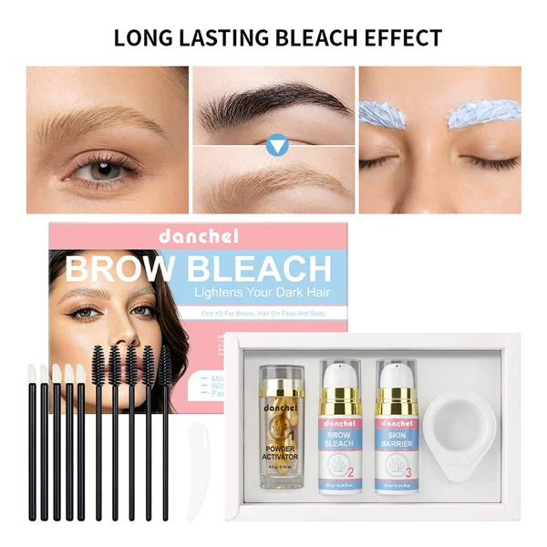 Danchel Eyebrow Bleaching Kit DIY Dark Hair Lightening Eyebrow Bleaching Kit