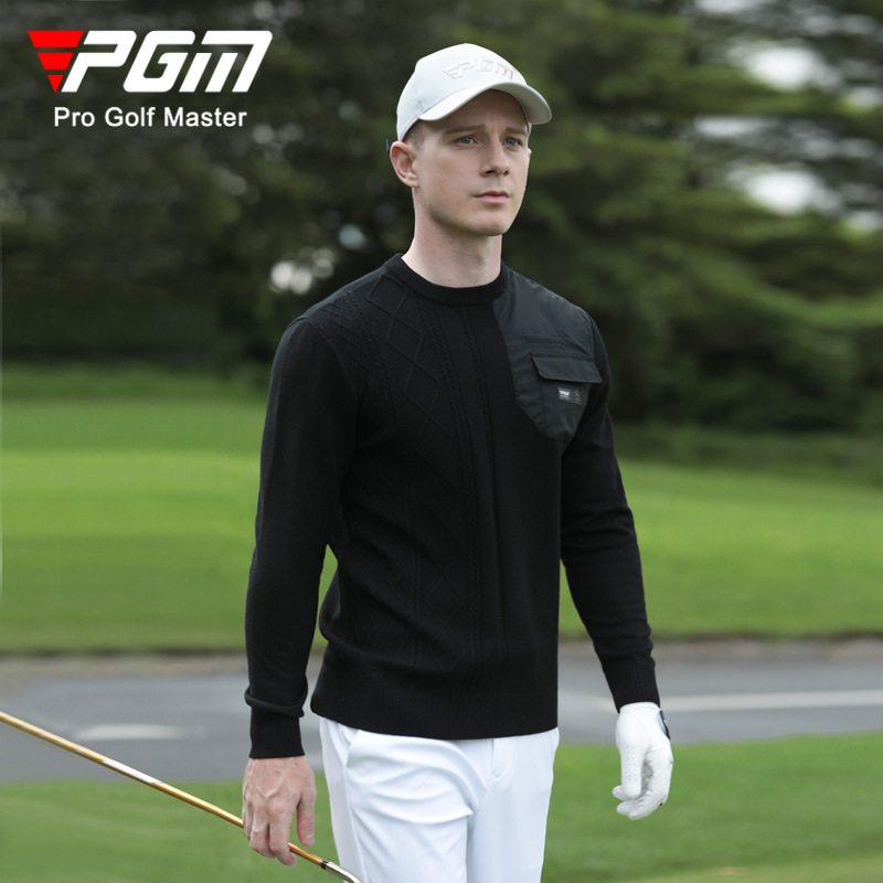 Áo len golf PGM cổ tròn lông cừu giữ ấm thu đông — YF624-Áo len trắng, YF624-Áo len Màu Đỏ, YF624-Áo len Đen