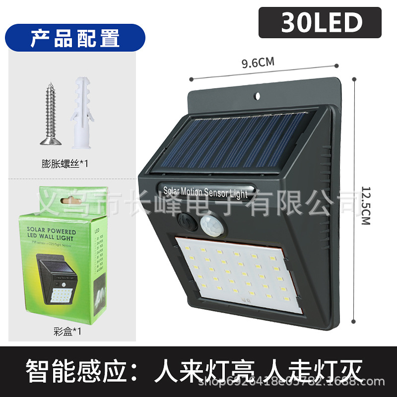 Lámpara de pared solar-30LED de baja función única (sensor del cuerpo humano)