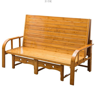 Bamboo Sofa Bed Dual-Purpose Foldable Double Single Home Lunch Break Old-Fashioned Living Room Small Apartment Folding Bed Lunch Break Factory
