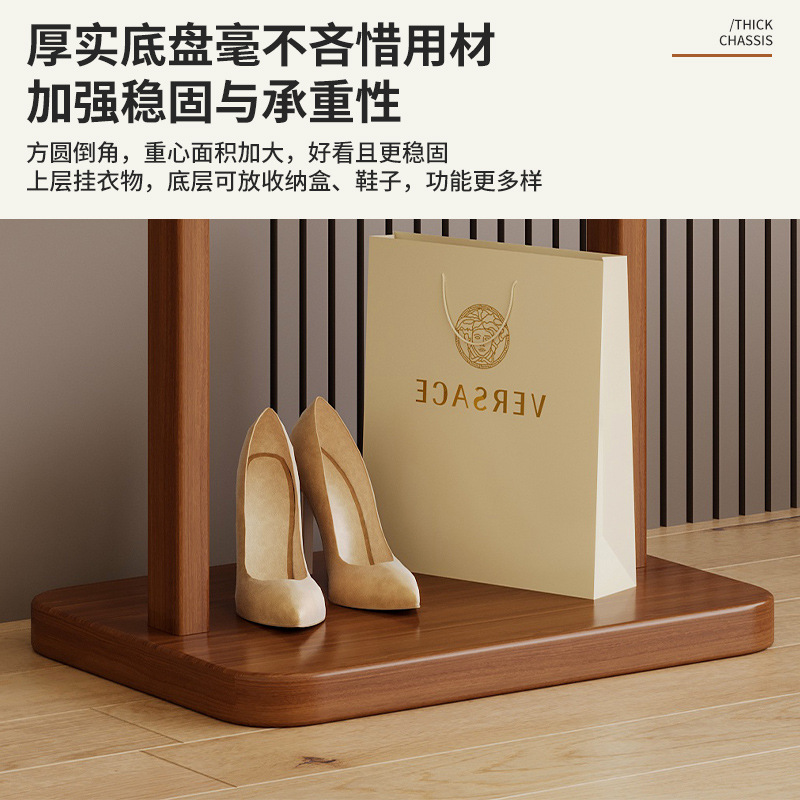 Percha de ropa simple para el hogar, piso de madera no sólida, percha de ropa para alquiler de dormitorios, nuevo tipo de percha de ropa para casa